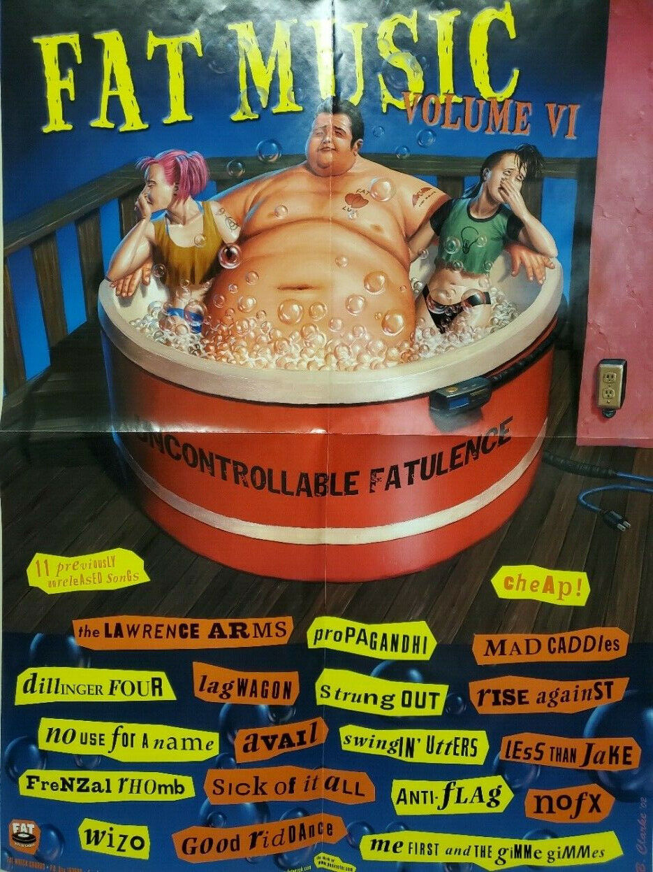 Fat Music Vol.6 Fat Wreck Chords Records Promo Poster Excellent New Old Stock