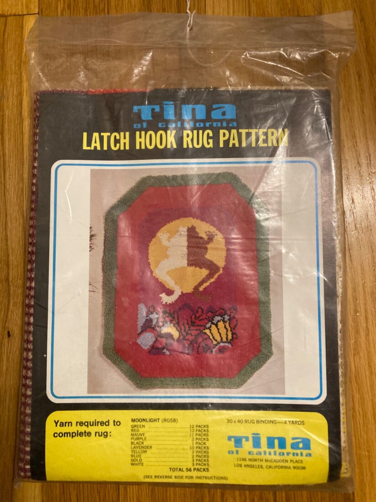 Tina Of California Latch Hook Rug Pattern ~ Moonlight Frog Flowers ~ 30 X 40 Nos