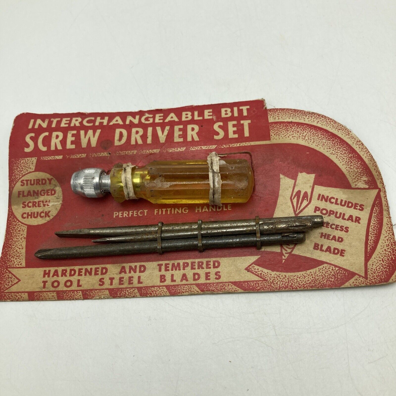 Vintage Screw Driver Set Handle 3 Blades