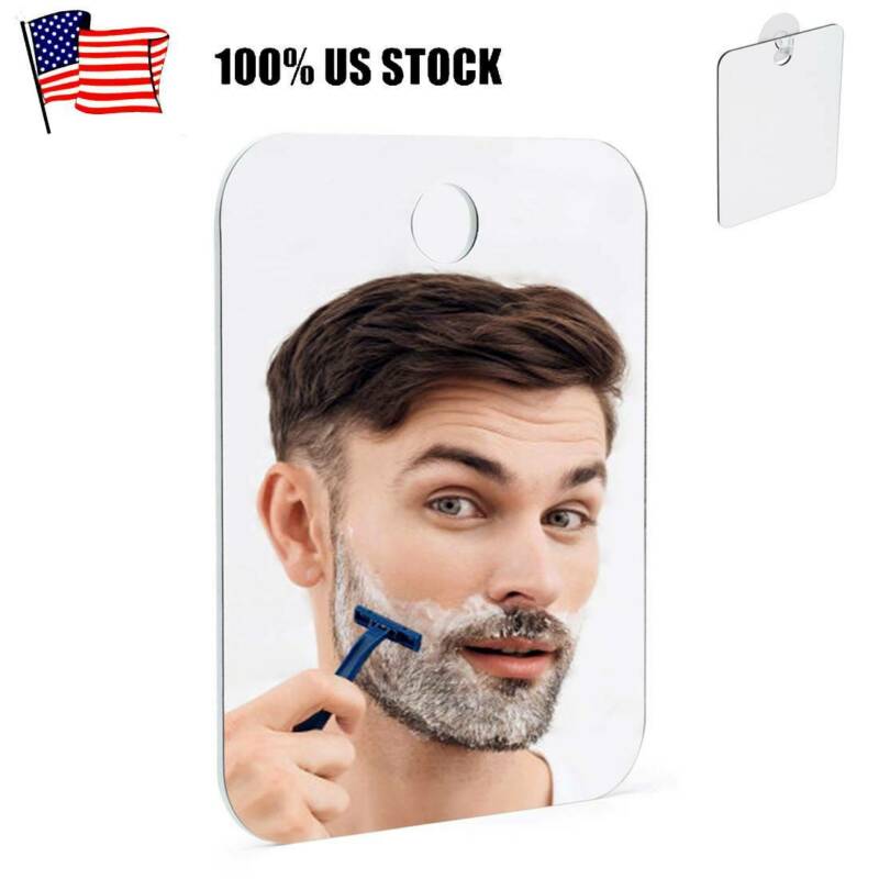 Fog Free Shower Mirror Men's Fogless Travel Shaving Mirror With Suction Cup